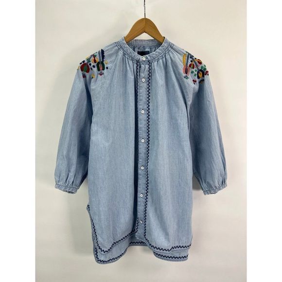 Lucky Brand Tops - Lucky Brand Womens Sz S Denim Embroidered Button Up Blouse